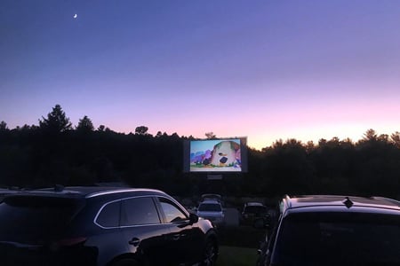 Mahaiwe Performing Arts Center showing a drive-in film at Simon's Rock