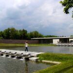 The reflecting pond behind Clark Art