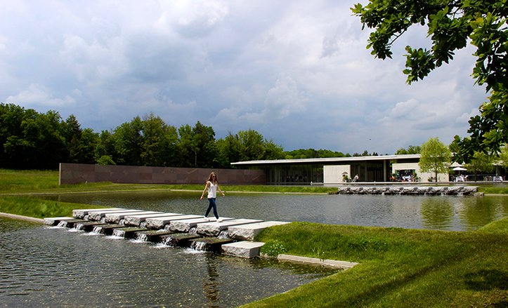 Photo of The Clark Art Institute's outdoor reflecting pool and landscape. Photo: Kara L. Thornton.