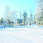 Groomed ski trail winter outdoors sport recreation