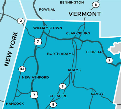 Map of Northern Berkshires