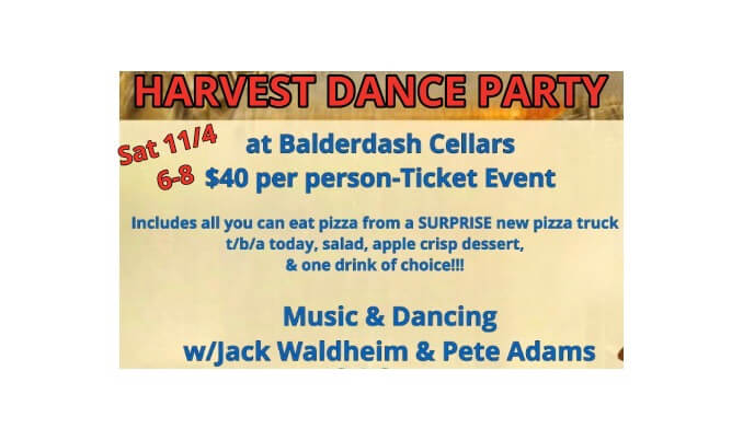 Join the Harvest Dance Party at Balderdash Cellars