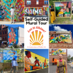 A collage of the murals to see on the mural tour