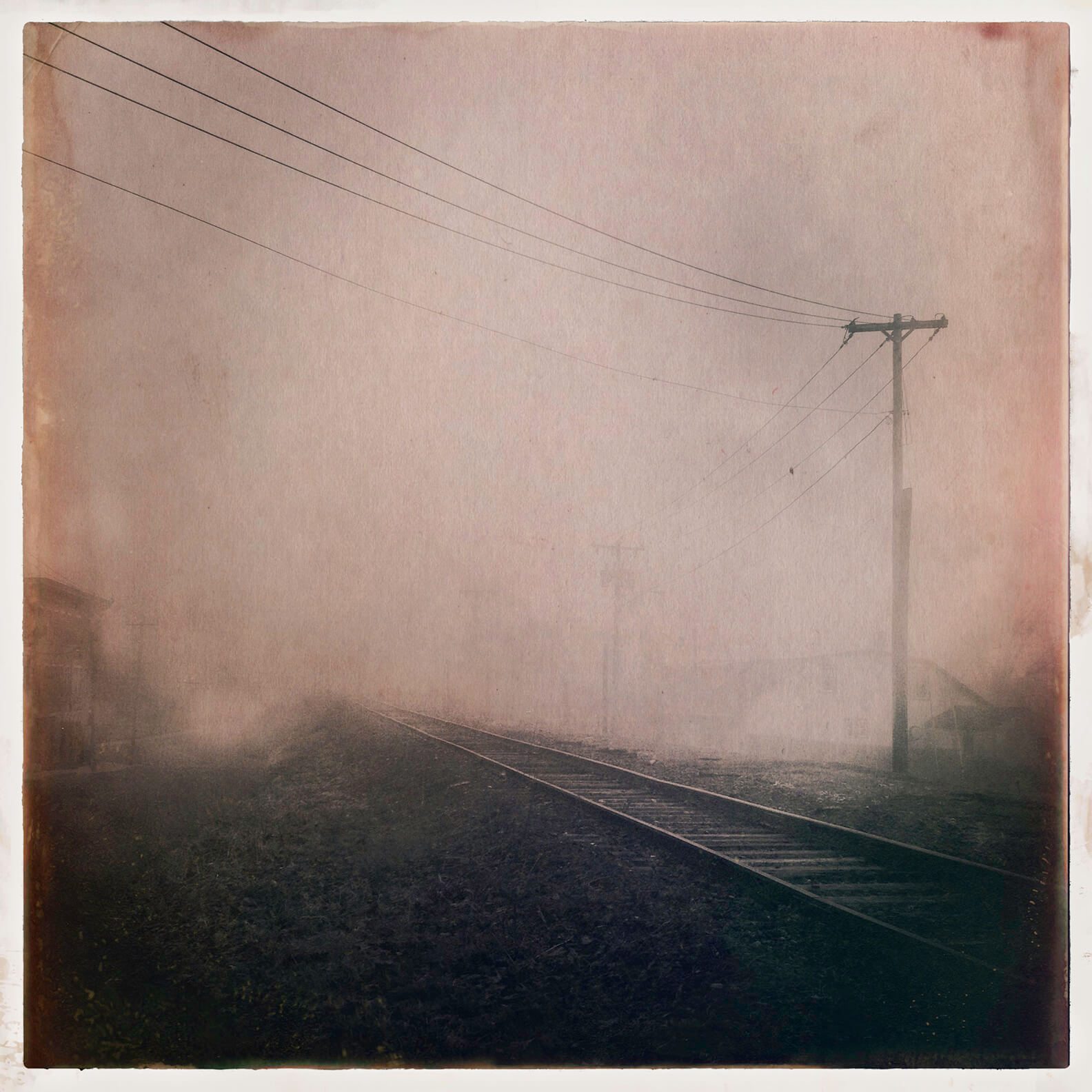 Fog over a train track