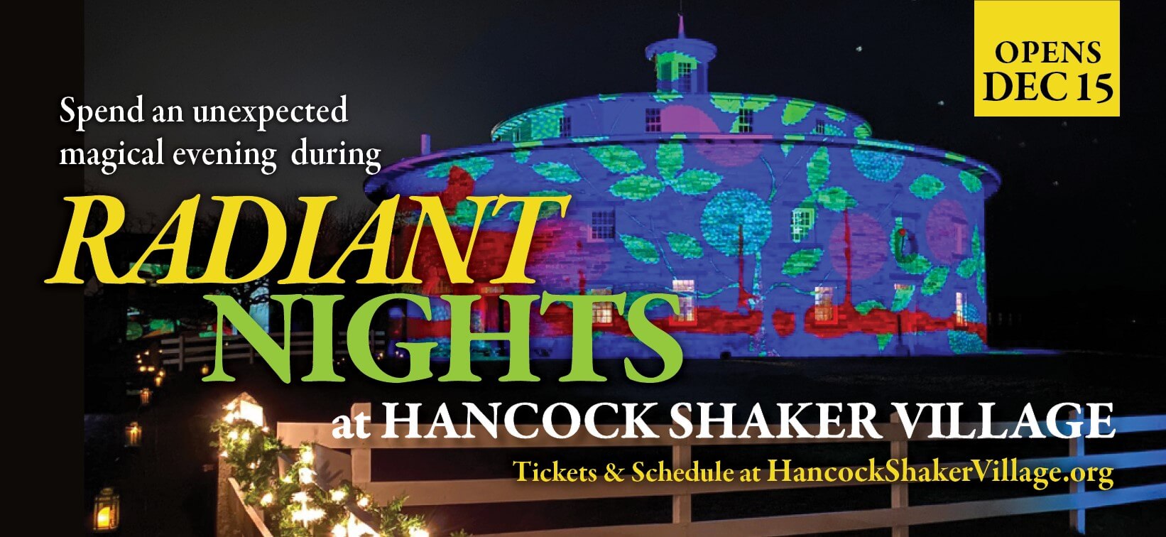 Visit Radiant Nights at Hancock Shaker Village