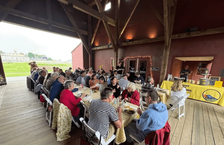beer and bbq dinner at Hancock Shaker Village