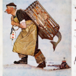 Exhibit featuring humorous illustrations by Norman Rockwell