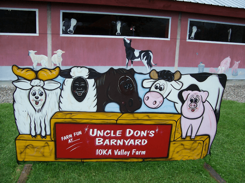Visit Uncle Don's barnyard at Ioka Valley Farm
