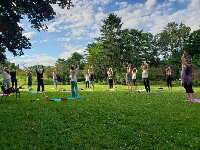 Thursday night yoga at Berkshire Botanical Garden