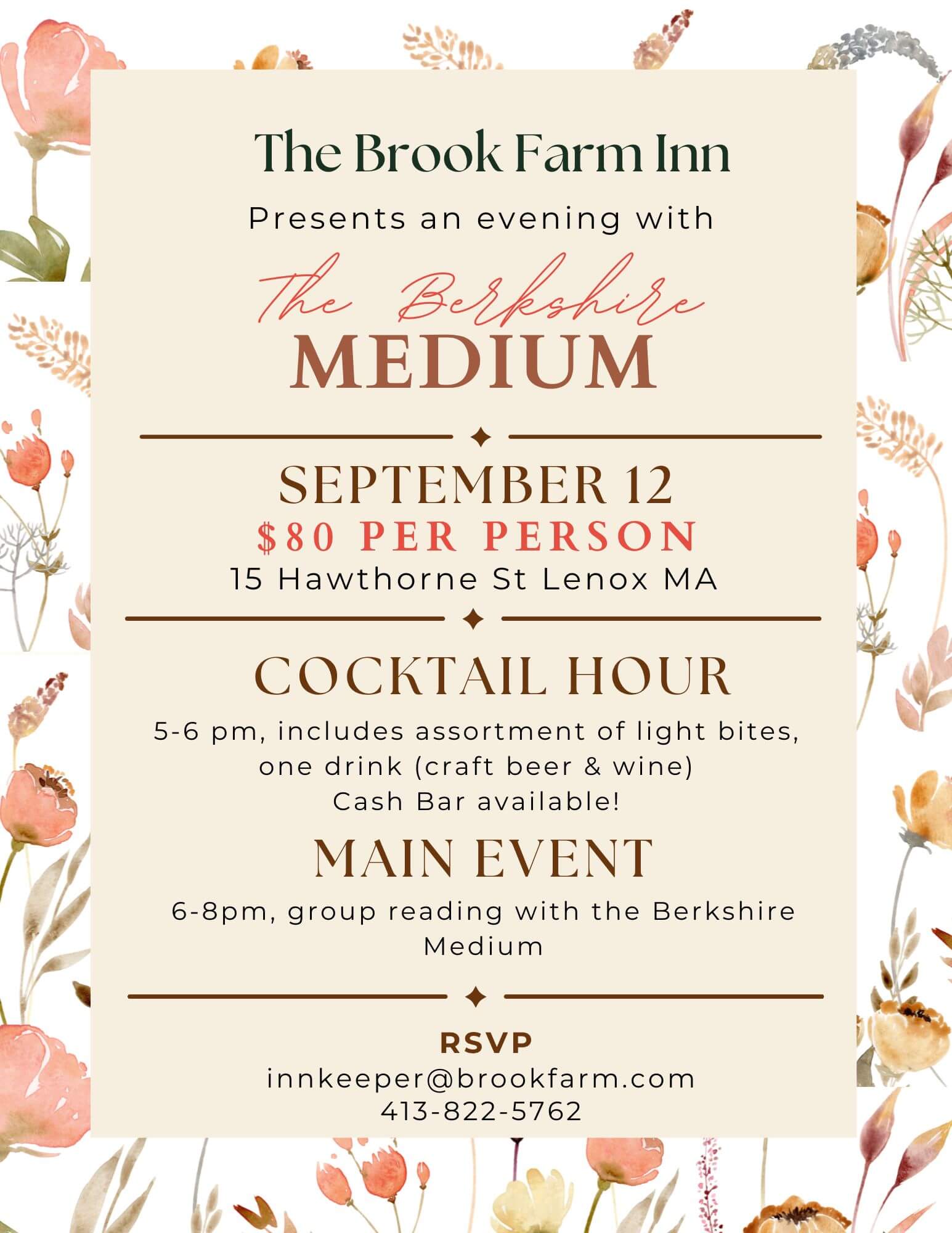 Meet the Berkshire Medium at Brook Farm Inn