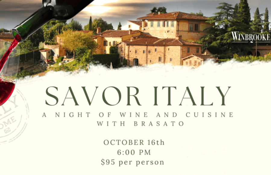 Savor Italy wine dinner at Winbrooke