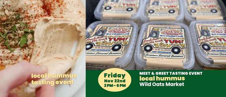 Taste test local hummus at Wild Oats Market