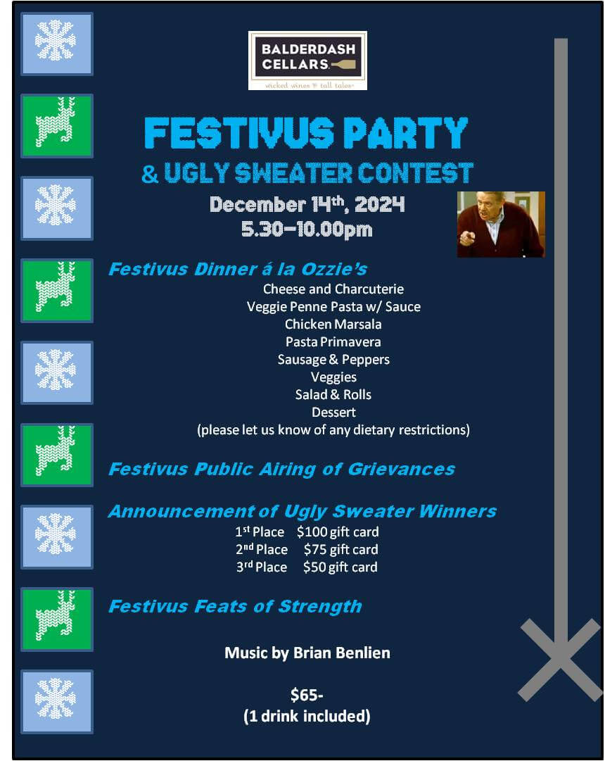 Join the Festivus celebration at Balderdash