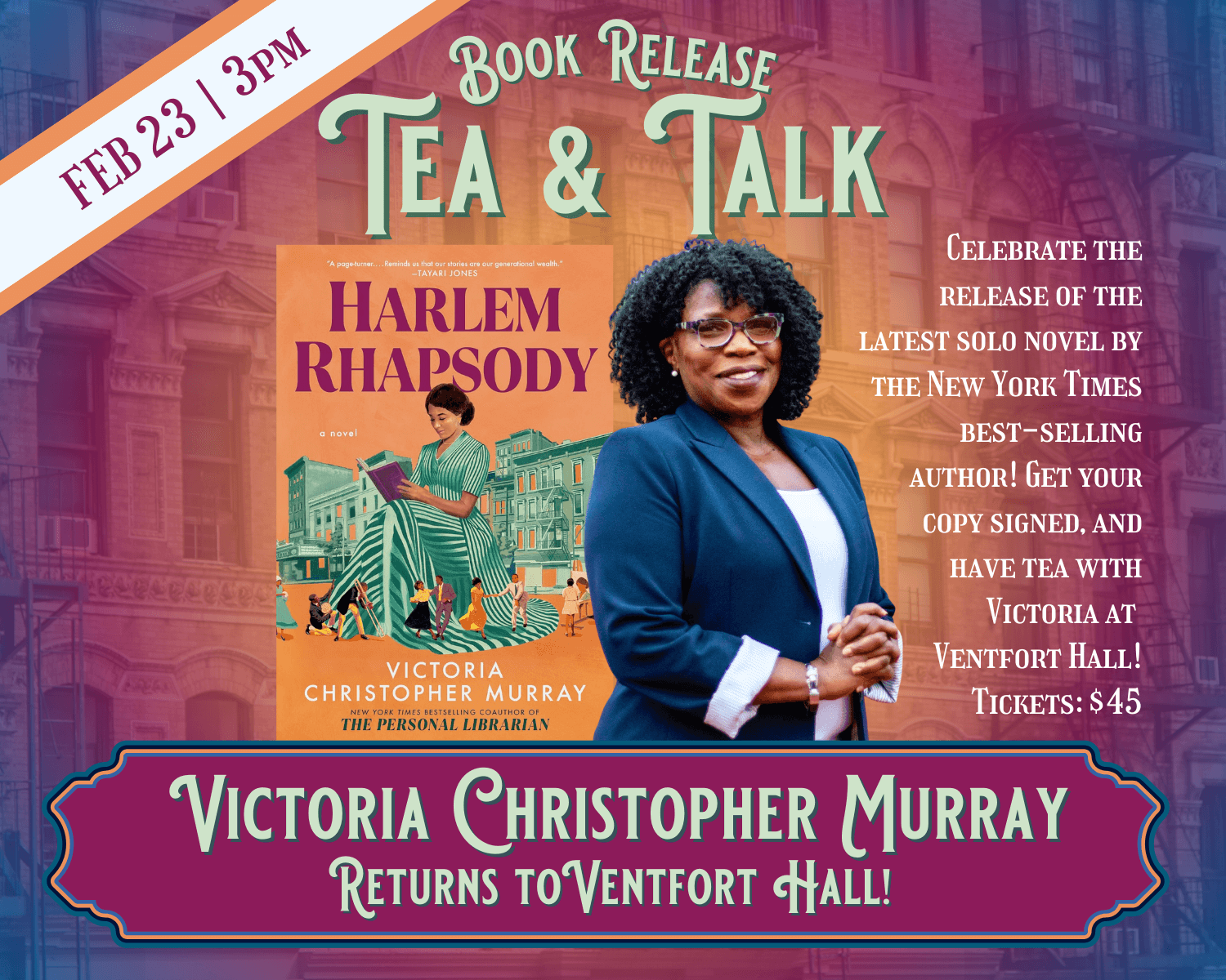 The author of Harlem Rhapsody to speak at Ventfort