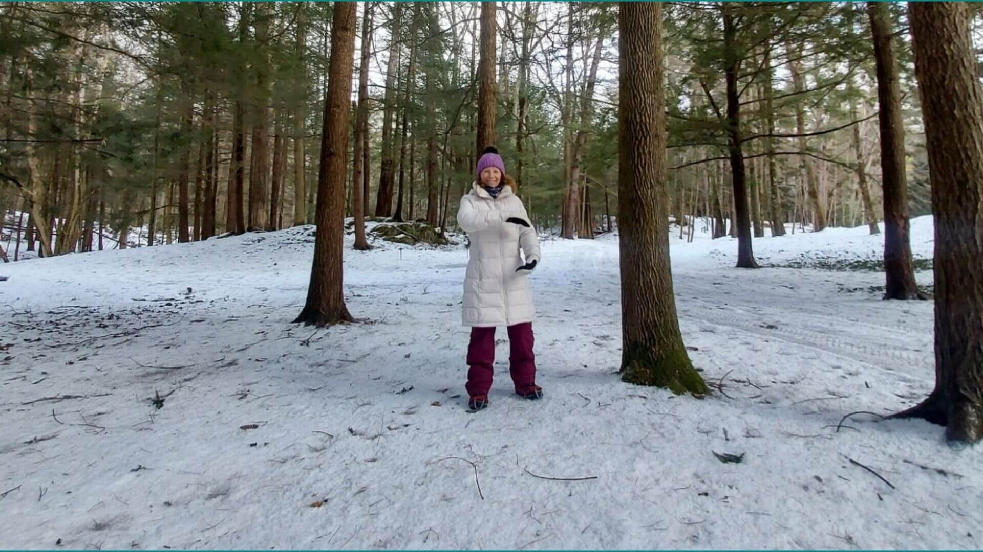 Winter forest bathing and qigong at The Mount