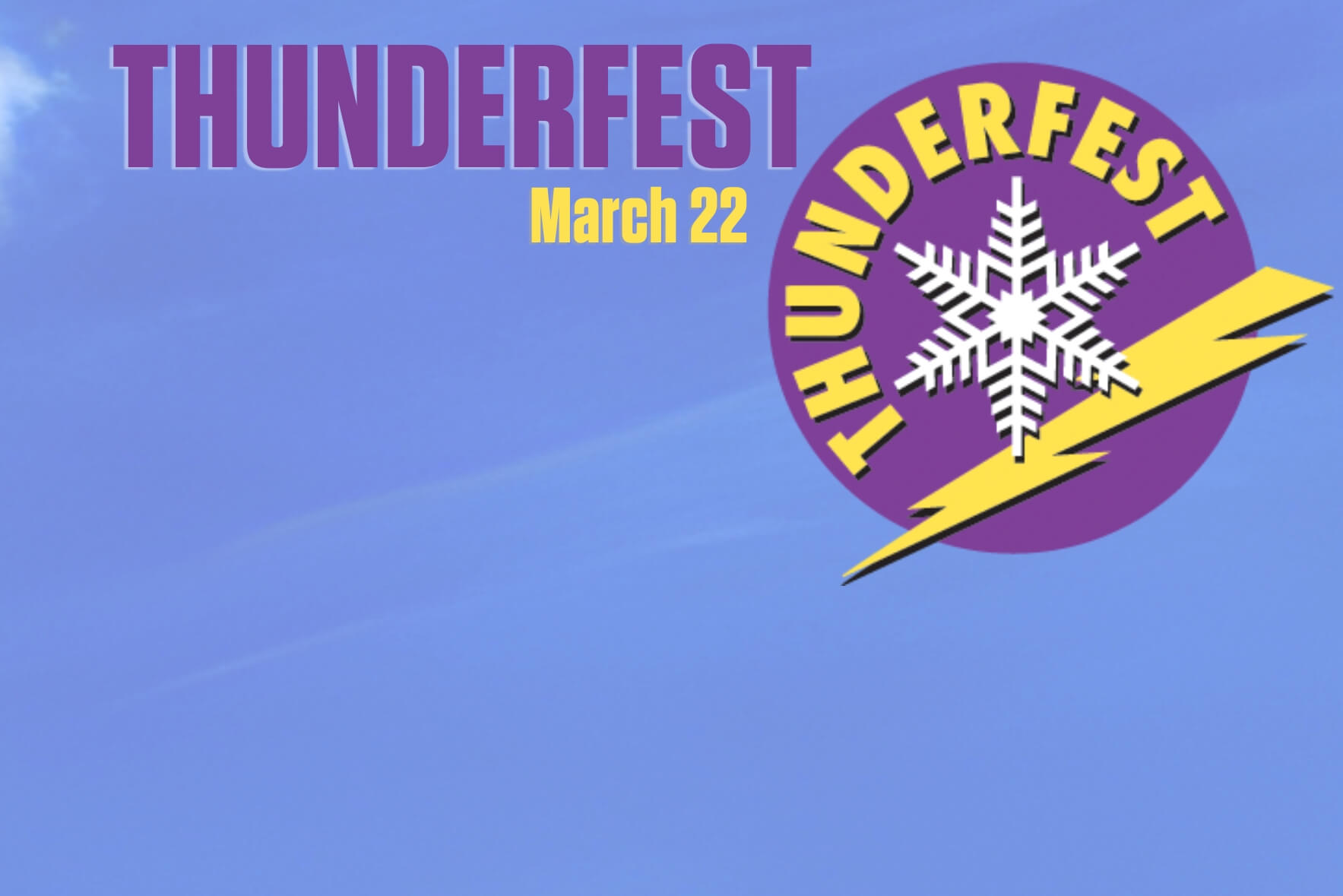 ThunderFest logo on a blue sky background