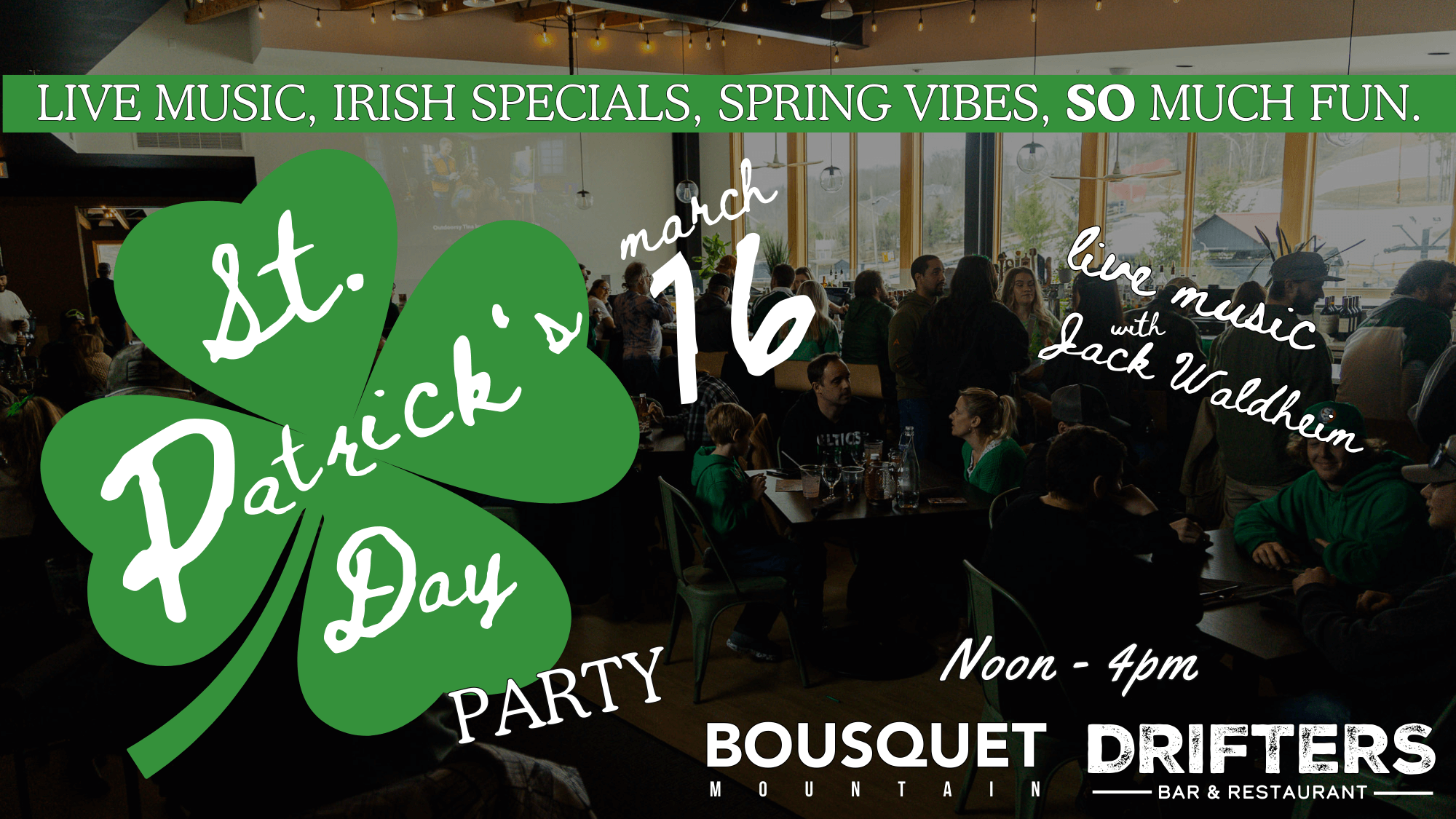 A crowded taproom at Bousquet to celebrate St. Patrick's Day