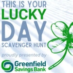 Shamrock on a blue background denoting the Lucky Day events at Berkshire East