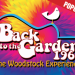 1970s tie dye background announcing Back to the Garden 1969 at the Colonial