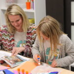 A mom and daughter enjoy a free class at Berkshire Art Center