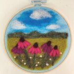 Felted flower workshop at Milne Library