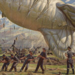 Women hoisting an air balloon in WWII