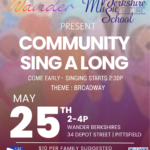 Flyer for community sing along at Wander