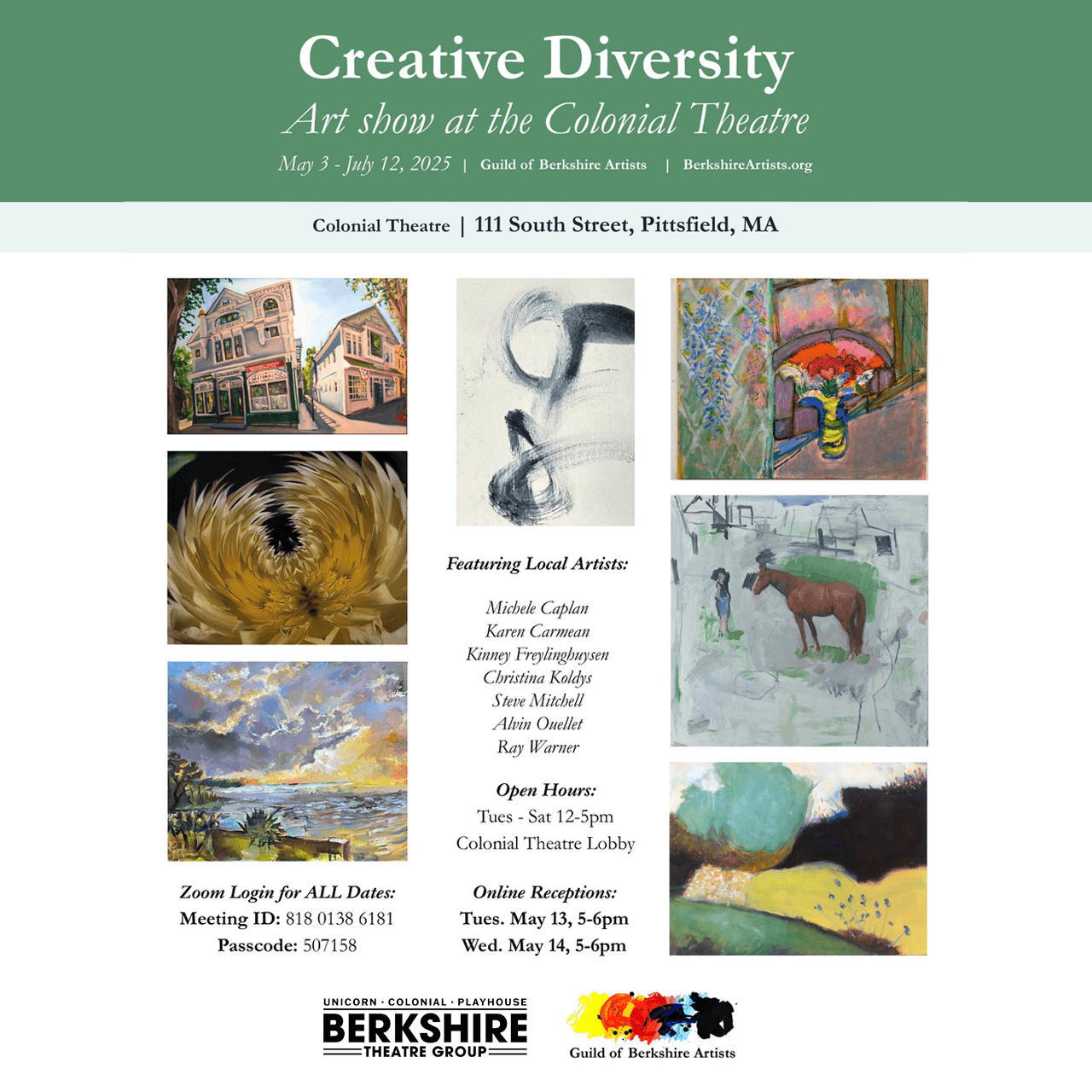 Flier for the Guild of Berkshire Artists show at The Colonial