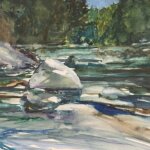 Water color painting of a Berkshires stream