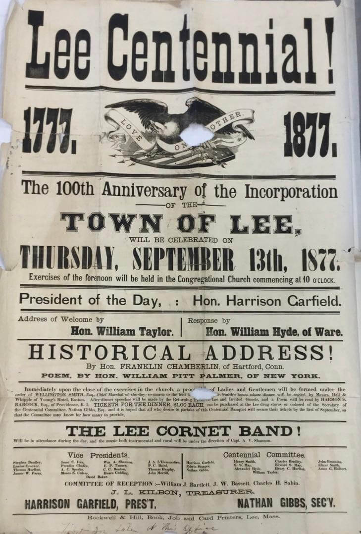 Olde Tyme newspaper announcing events in Lee