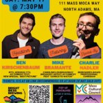 Poster promoting a night of comedy at Bright Ideas