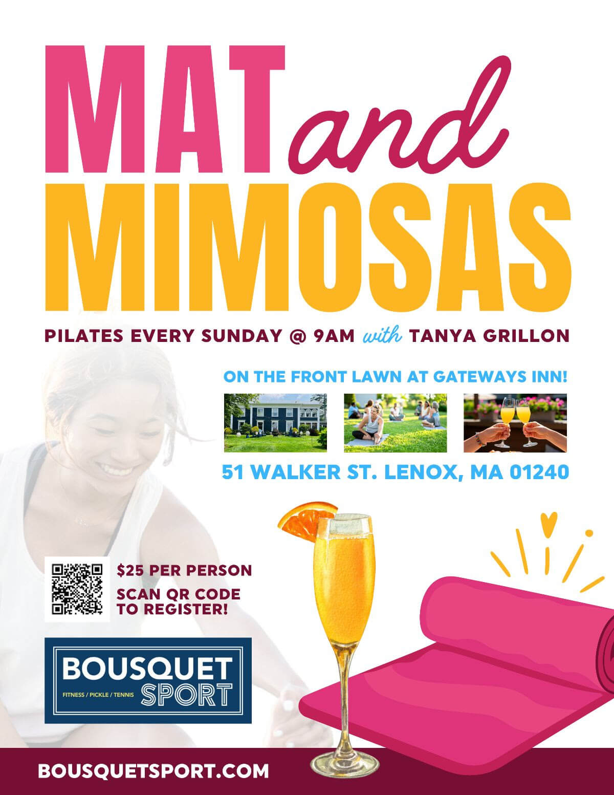 Bousquet sport offer pilates at Gateways Inn