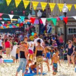 North Adams beach party on Eagle Street