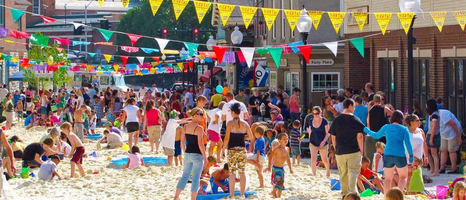 North Adams beach party on Eagle Street