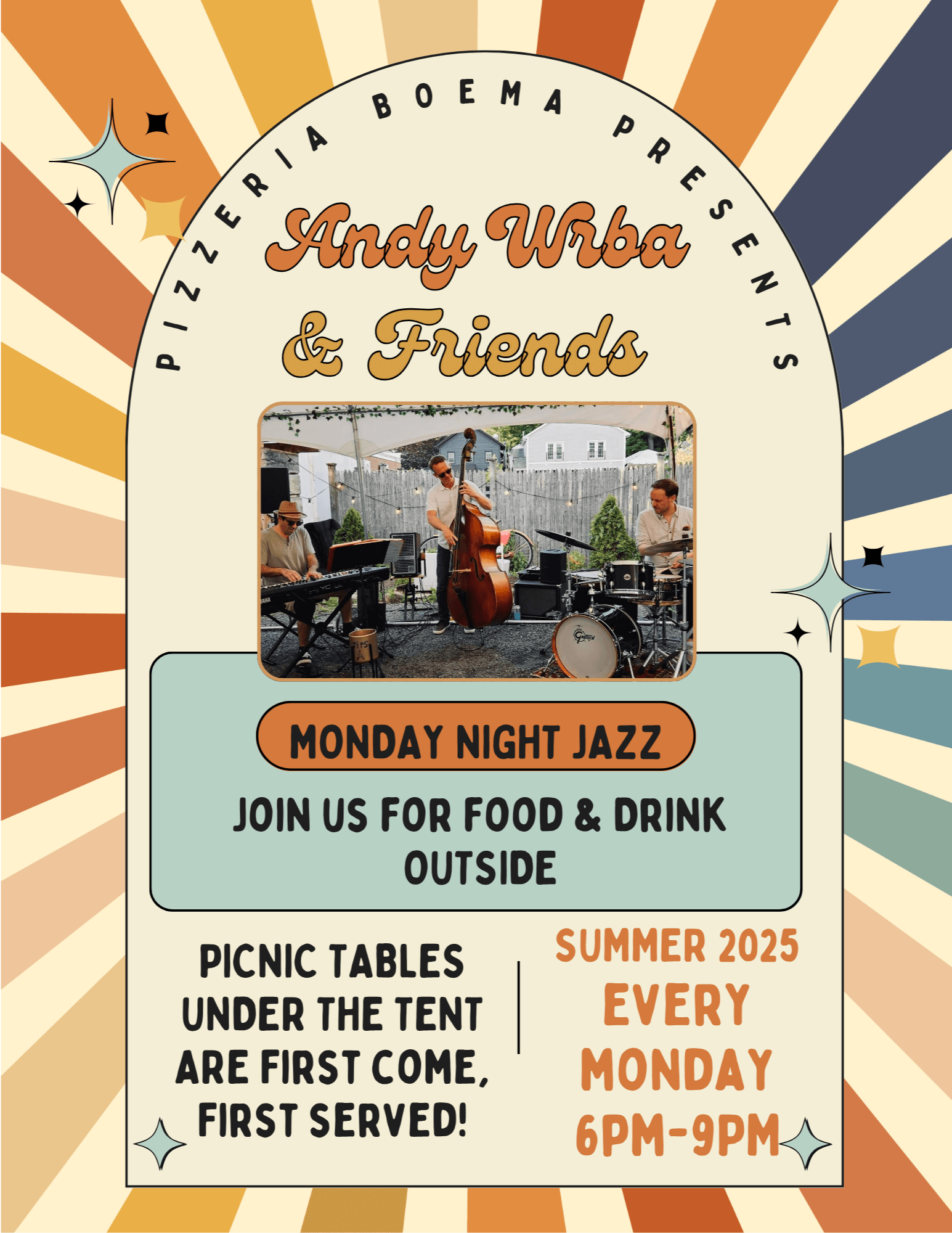 Join Pizzeria Boema for live music every Monday