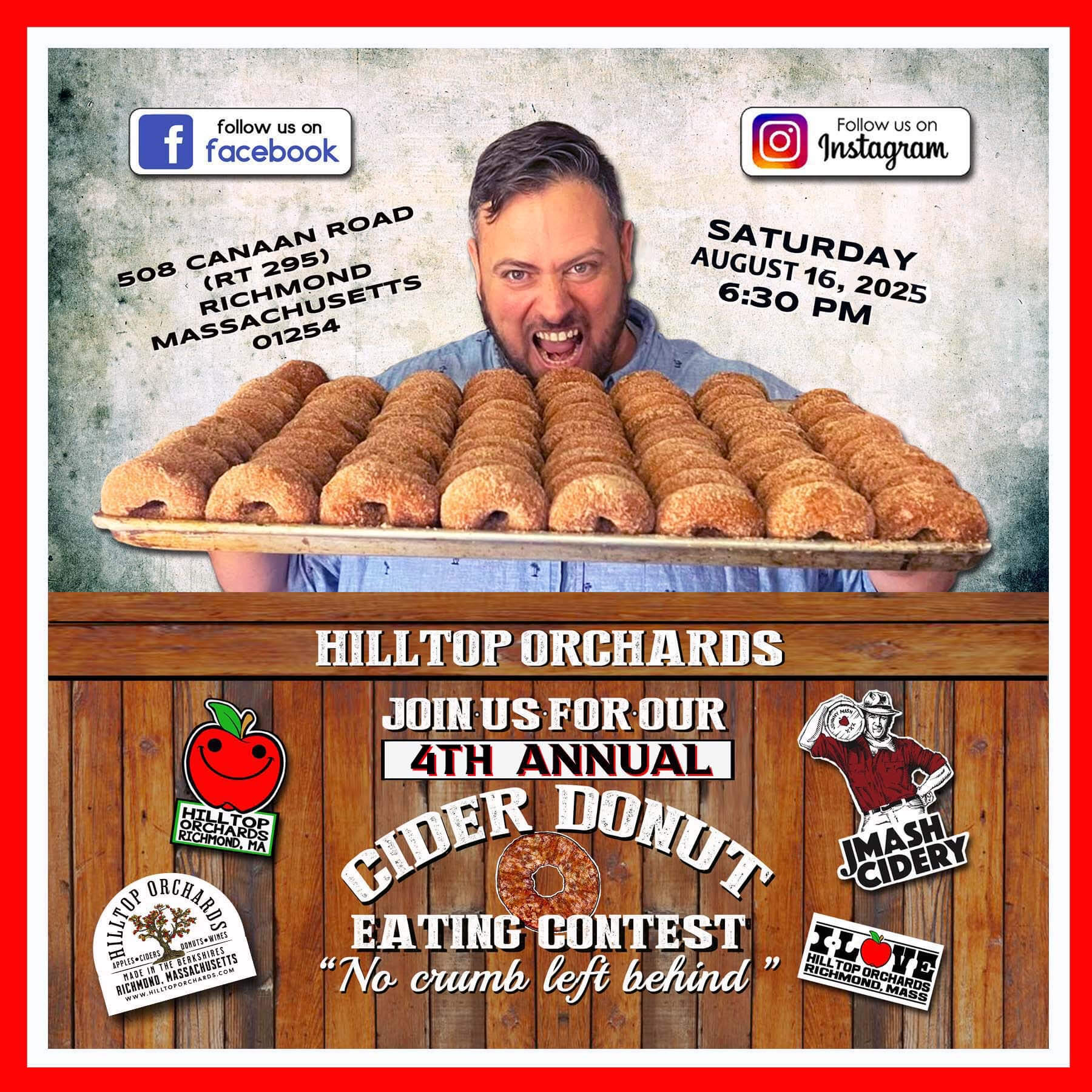 Donut eating contest at Hilltop Orchards