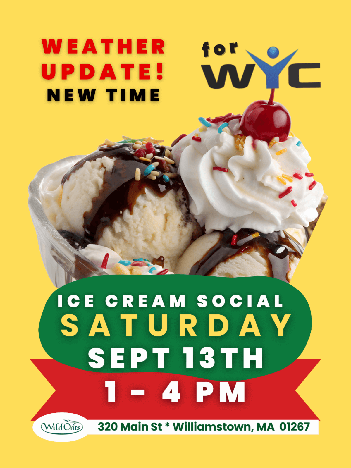 Wild Oats ice cream social rescheduled