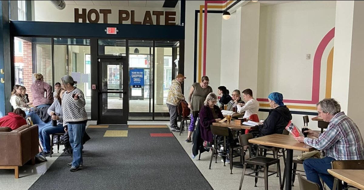 Silent book club at Hot Plate