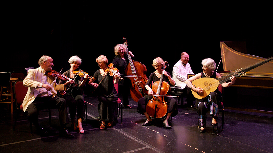 A performance at Aston Magna Festival shows on the stage.