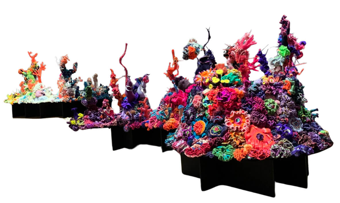 Crochet Reef installation at WCMA