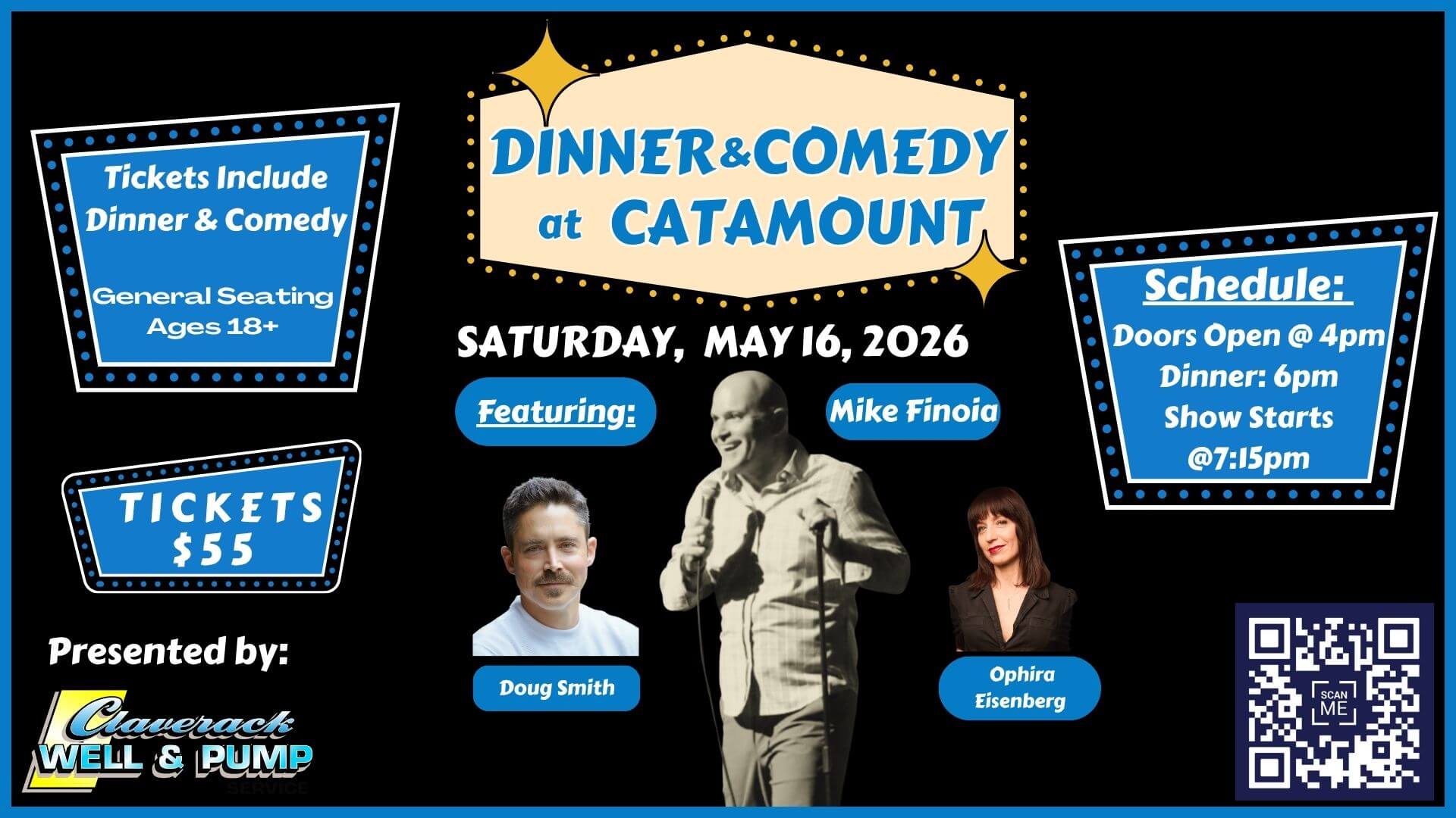 dinner and comedy at Catamount