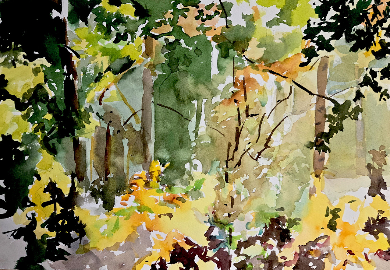 Sunny Yellow Landscape by artist Karen Andrews