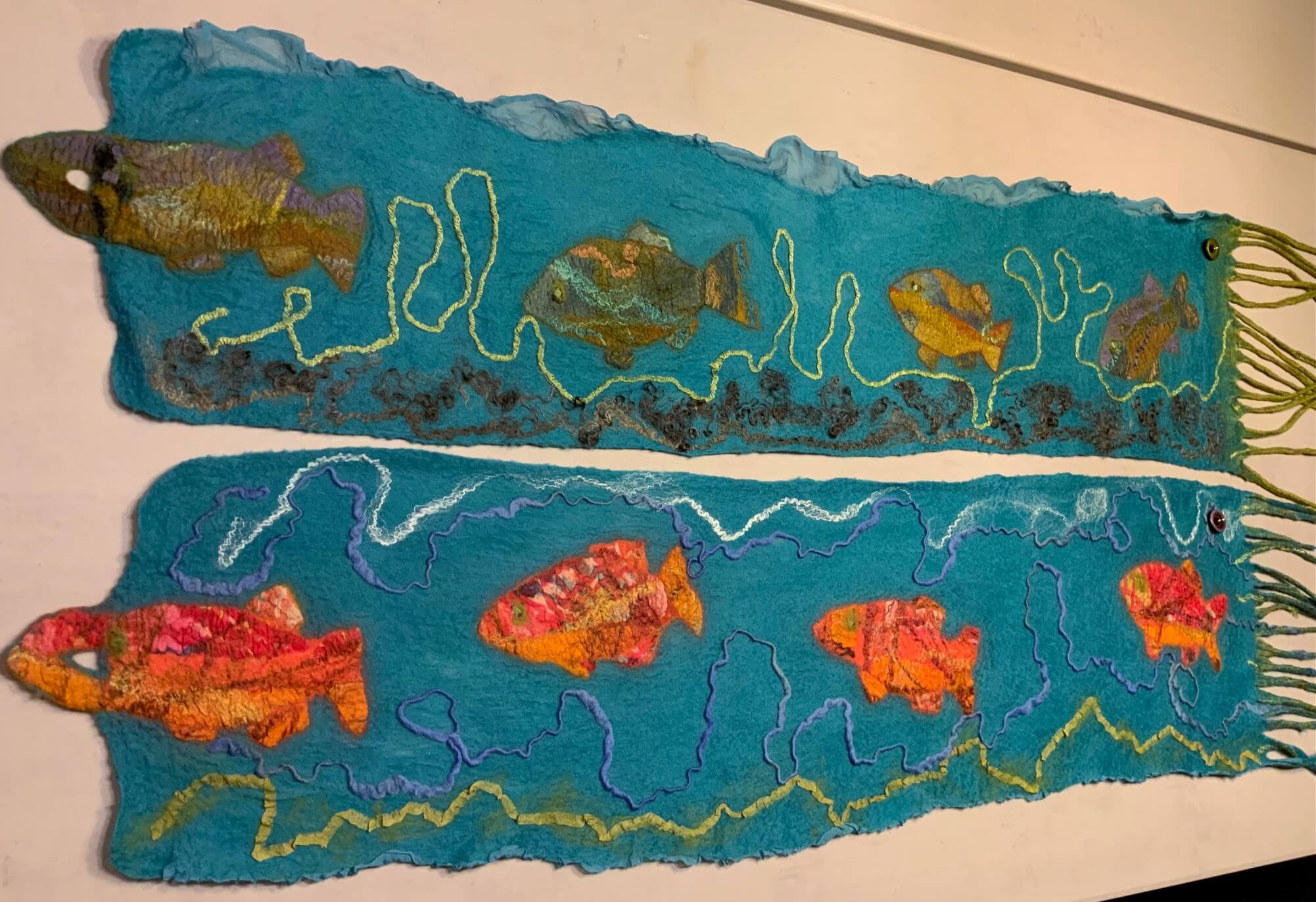 Nuno Felted pieces displayed for ArtWeek